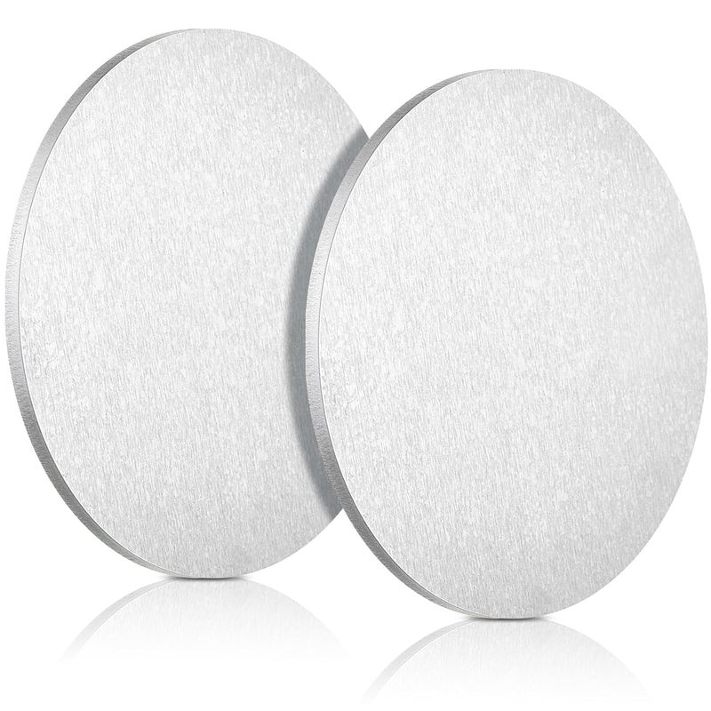 Yaocom 2 Pcs 1/8" x 4" Aluminum Disc Round Aluminum Sheets and Plates, 6061 Aluminum - Image 1